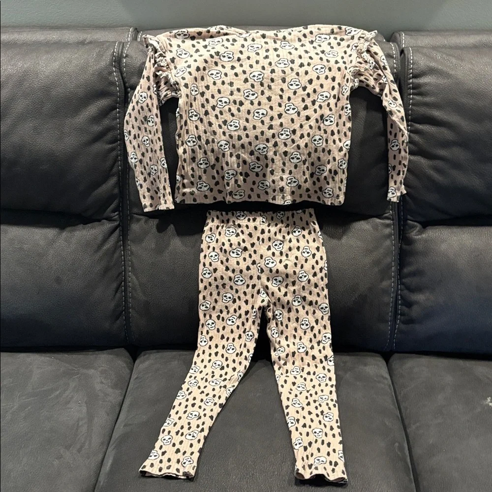 PRE OWNED GIRL'S SIZE 6 Jessica Simpson BLUSH PINK SKULL HALLOWEEN OUTFIT